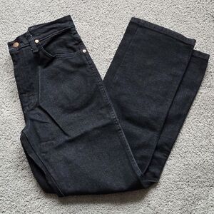 NWT Wrangler Men's Black Cowboy Cut Stretch Slim Fit Denim Jeans, Size 30x30